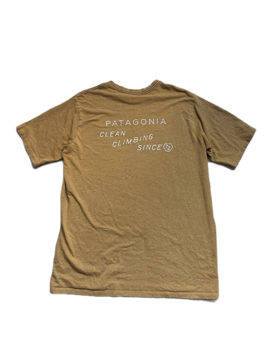 Patagonia Clean Climb Roots Responsibili-Tee Brown Short Sleeve Tee Size Large